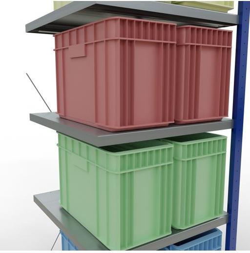 Stecksystem Anbauregal MULTIplus250 mit Kreuzstrebe