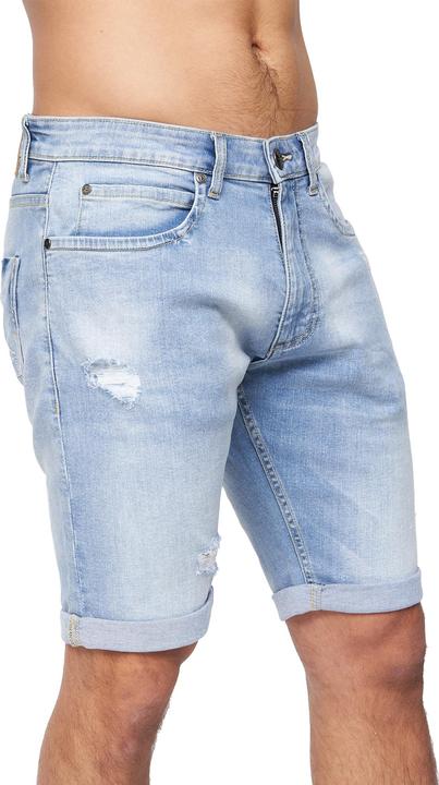 Crosshatch Mens Riptrey Abraised Denim Shorts (36)