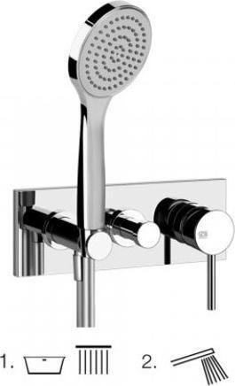 Produktbild Gessi Emporio Via Tortona Fertigmontageset für Wanne-Einhebelmischer, 2-Wege Umstellung, direktem W