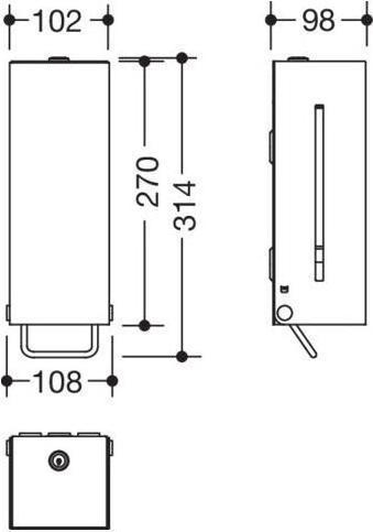 Image du produit Hewi Distributeur de savon SYSTEM 900 600ml, acier inoxydable blanc mat profond