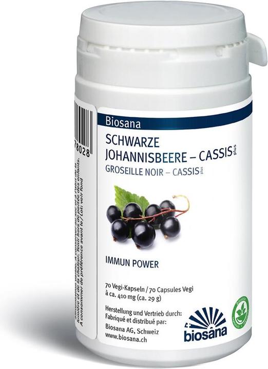 Produktbild Biosana Schwarze Johannisbeere Cassis plus 410mg (70 Stück, Kapseln, 28 g)
