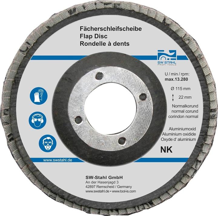 Image du produit SW-Stahl 82301L Disque à lamelles I Disques abrasifs 115mm pour meuleuses d'angle I NK40 I 10 pièces