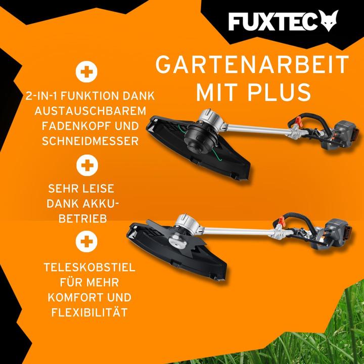 Immagine prodotto Fuxtec Decespugliatore a batteria da 40V FX-E2MS (Filo di taglio, Lama per taglio metalli)