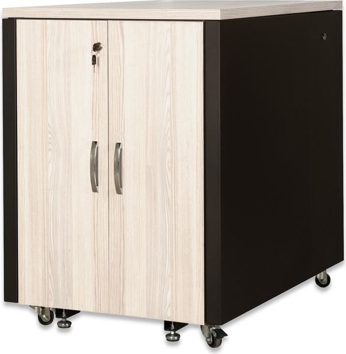 Actual product image Assmann DIGITUS SOUNDproof cabinet 1000x750x1130 mm wood surface maple (17 RU, 19 inch rack)