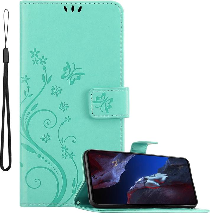 Actual product image Cadorabo Case for Xiaomi Poco F5 Pro Flower Book (Xiaomi Poco F5 Pro)