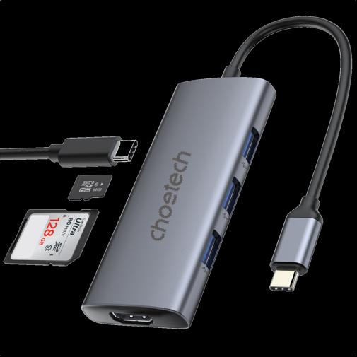 Produktbild Choetech Adapter ist 7w1 HUB-M19 USB-C (USB-C, 7 Ports)