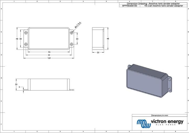 Actual product image Victron Energy VE.Can adapter for resistive tank transmitters (Solar connector)