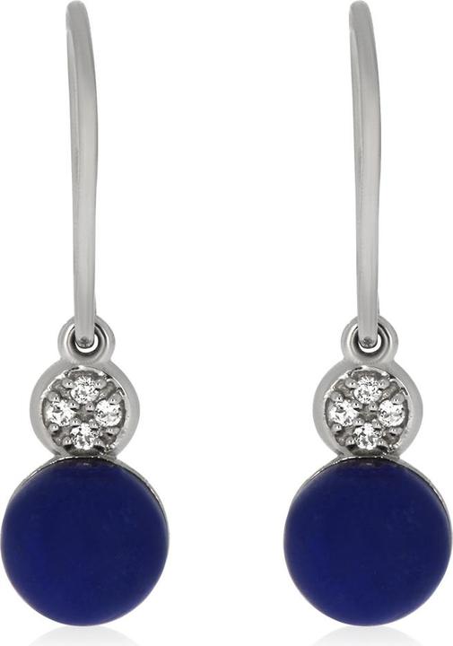 Immagine prodotto Xen Orecchini con lapislazzuli e topazio bianco di circa 2,07 ct. placcati in rodio (Argento 925)