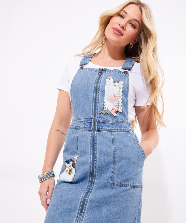 Produktbild Joe Browns Floral Zip-Front Denim Pinafore (36)