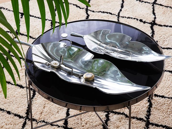 Actual product image Beliani Decorative bowl aluminium silver leaf 50 cm AMRUS