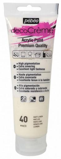 Image du produit Pebeo Decocrème Peinture acrylique mate (Lin, 120 ml)