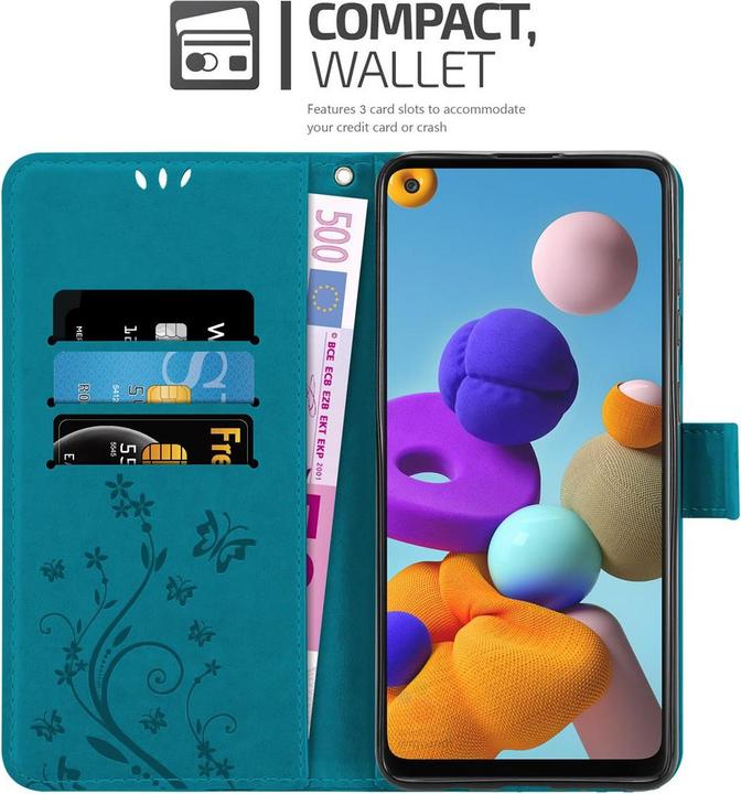 Productafbeelding Cadorabo Bloemen Boekomslag (Samsung Galaxy A21)