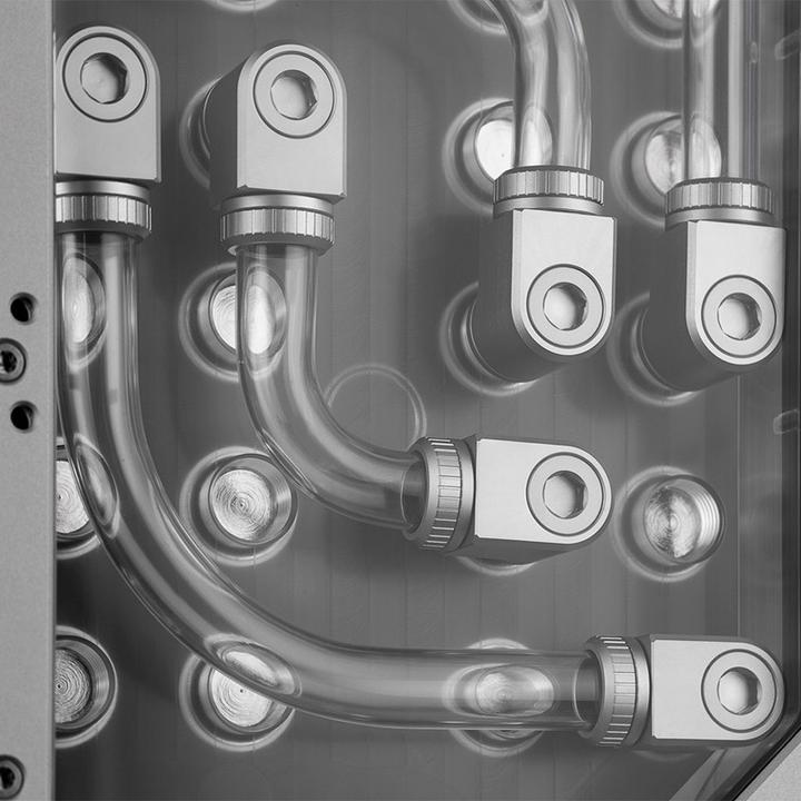 Actual product image EKWB EK-QuantumX Loophole Distroplate D5 PWM - silver