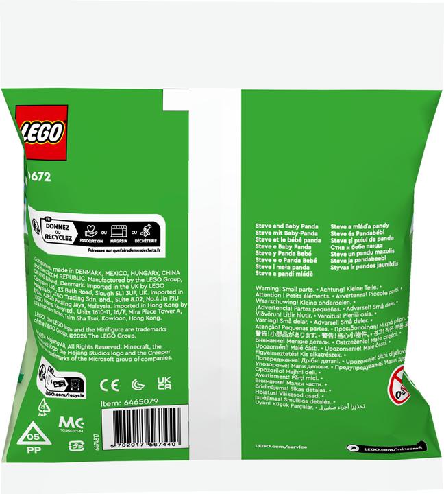 Actual product image Minecraft Steve with baby panda (30672, LEGO Minecraft)