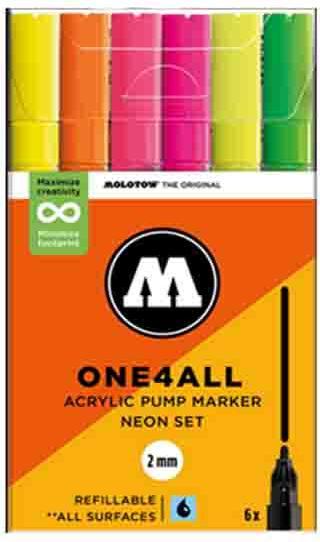 Immagine prodotto Molotow Marcatore acrilico ONE4ALL 127HS (Neon, 2 mm, 6 x)