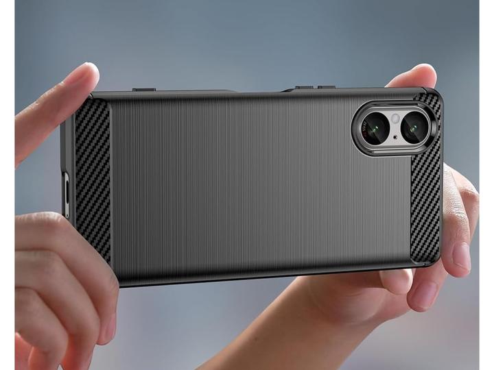 Actual product image Screenguard Sony Xperia 5 V Cover Carbon Brushed Soft TPU (Sony Xperia 5 V)