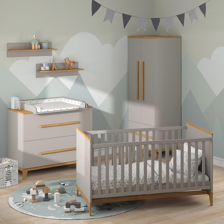 Produktbild VitaliSpa Kinderzimmer-Set Malia, Cashmere-Eiche, 5 Teile (Babybett, Kinderkleiderschrank, Wickelkommode)