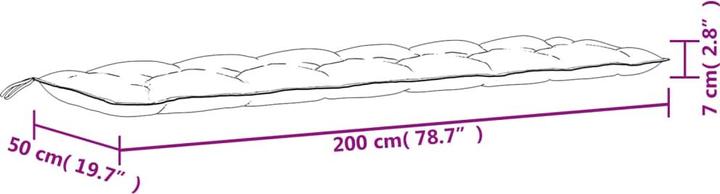 Actual product image VidaXL Garden bench cushions 2 pcs. O x ford fabric (200 x 50 x 7 cm)
