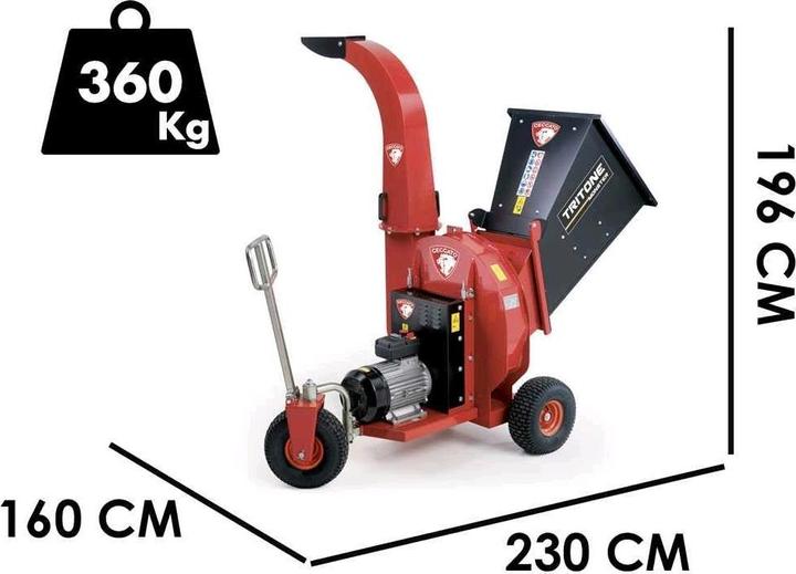 Produktbild Ceccato Tritone Monster Electric Elektrischer Gartenhäcksler Dreiphasig 12,5 PS