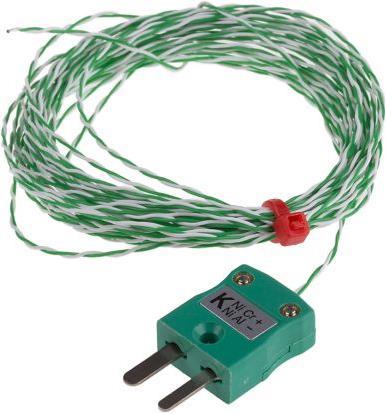 Actual product image Rs Pro Type K IEC 1/0.2mm Thermocouple+Plug 5m