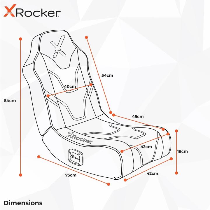 Produktbild X Rocker Shadow 2.0 Stereo Audio Gaming Floor Rocker Red