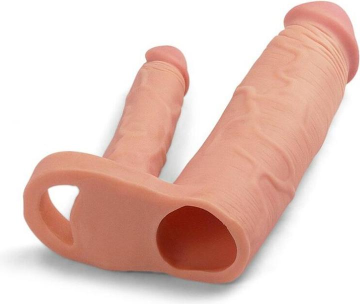 Produktbild Lovetoy Love Toy - Pleasure X Tender Double Penis Sleeve + 5 cm -
