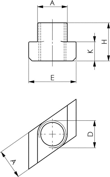 Immagine prodotto Amf Dado per scanalatura a T n. 510 Scanalatura a T 10 mm M8 romboidale