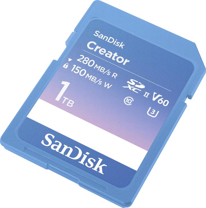 Image du produit SanDisk Creator UHS-II V60 (1000 Go, SDXC, U3, UHS-II)