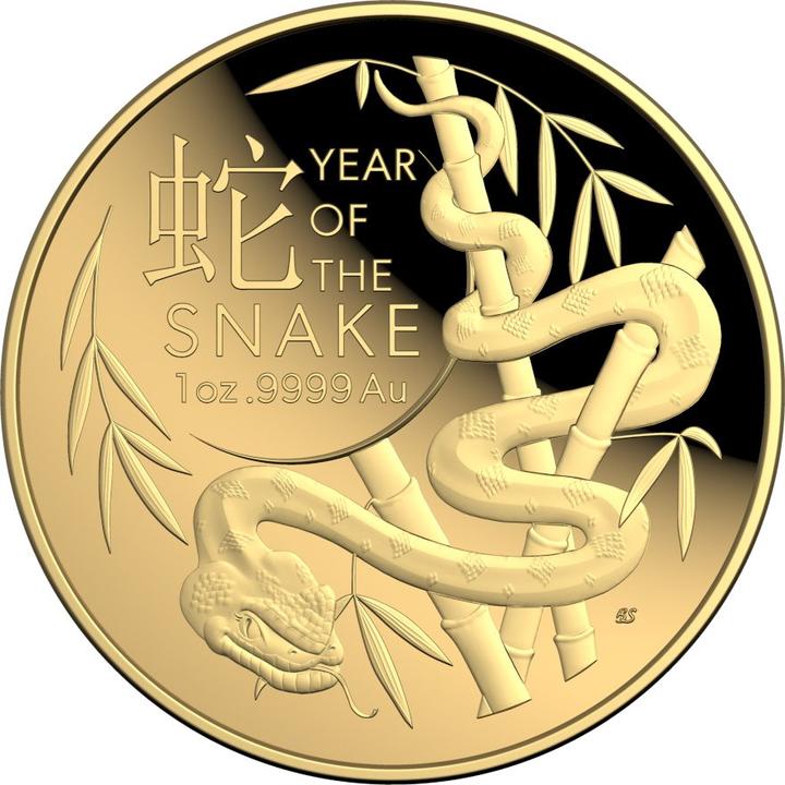 Image du produit Royal Australian Mint Gold Lunar Schlange 1 oz PP gewölbte Prägung - RAM 2025 (999.90, 2025)