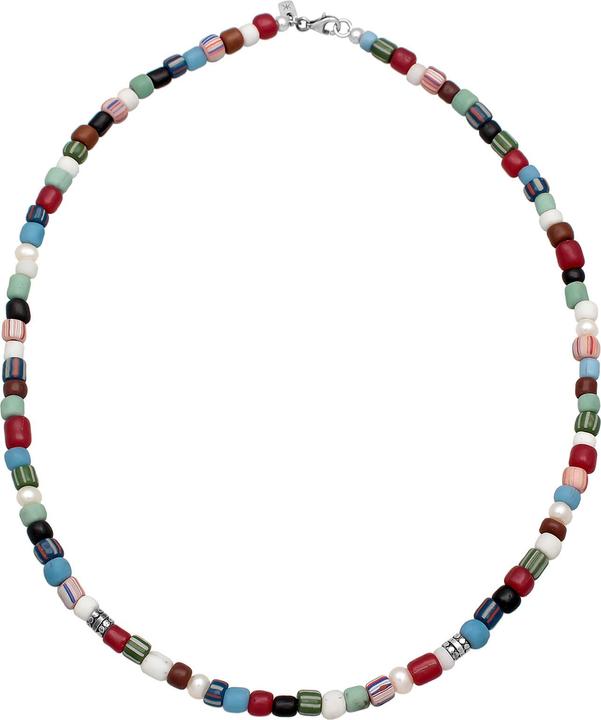 Produktbild Kuzzoi Halskette Glas Beads Bunt Süsswasserperlen 925 Silber (Edelstahl, 925er Sterling Silber, Glas, No stone, Süsswasserzuchtperlen, 50 cm)