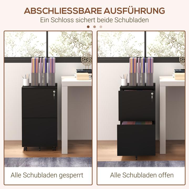 Produktbild Vinsetto Rollcontainer mit 2 verschliessbaren Schubladen