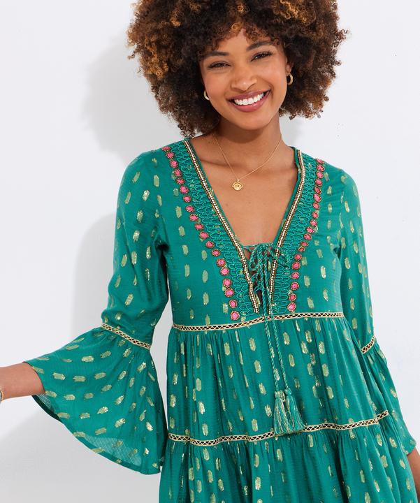 Actual product image Joe Browns Tiered Beaded Boho Mini Dress (46)