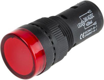 Actual product image Rs Pro LED Indicator 16mm Red 24Vac/dc
