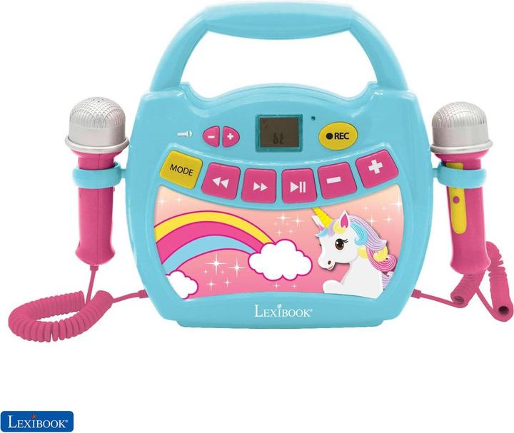 Lexibook Lecteur de musique numérique portable Unicorn avec 2 micros (MP300UNIZ)