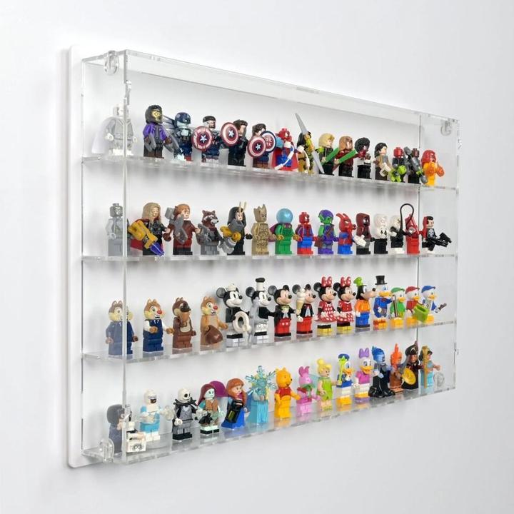 Image du produit iDisplayit Présentoir mural en acrylique pour 60 figurines LEGO® (avec fond blanc)