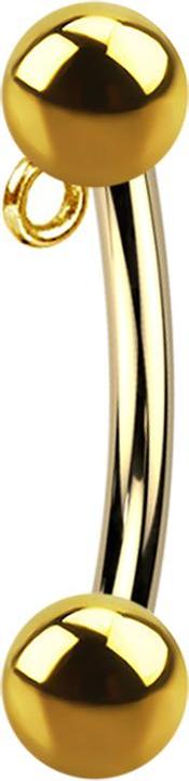 Image du produit Star Piercing Micro Banane vergoldet Innengewinde mit Kugel und Kugel Ring für Anhänger (sans laiton, Acier chirurgical 316L)