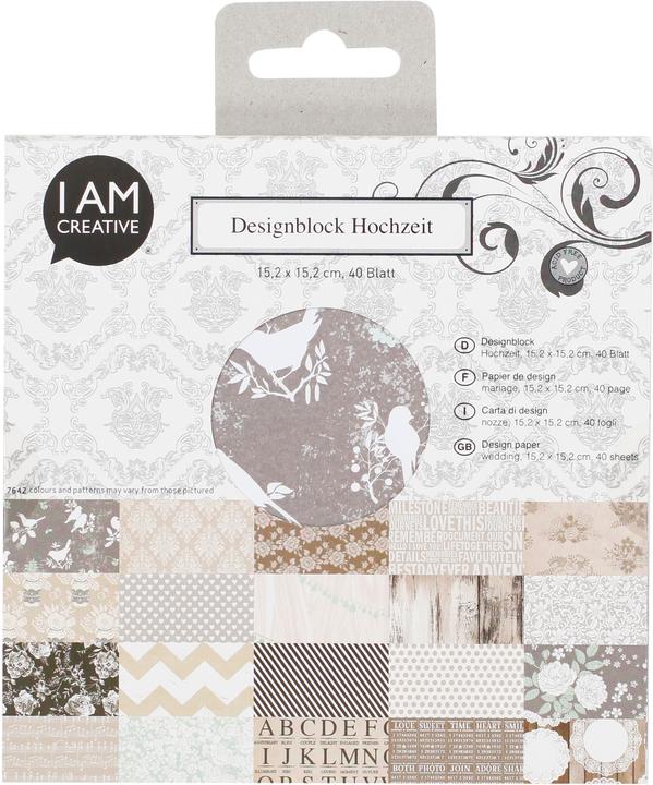 Produktbild I Am Creative Papier Set Hochzeit (120 g/m², 40 x)