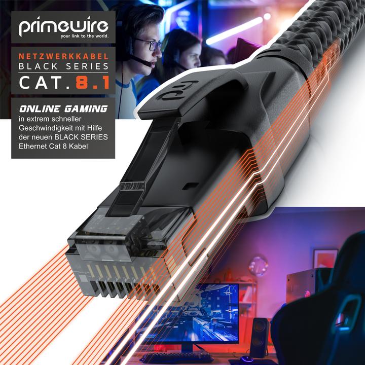 Actual product image Primewire Network cable CAT.8, RJ-45, Ethernet, patch cable CAT 8, Gigabit Ethernet 40 Gbit/s S/FTP LAN cable (S/FTP, CAT8.1, 3 m)