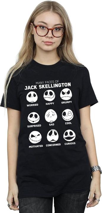 Actual product image Disney Womens/Ladies Nightmare Before Christmas The Many Faces Of Jack Cotton Boyfriend T-Shirt (M)