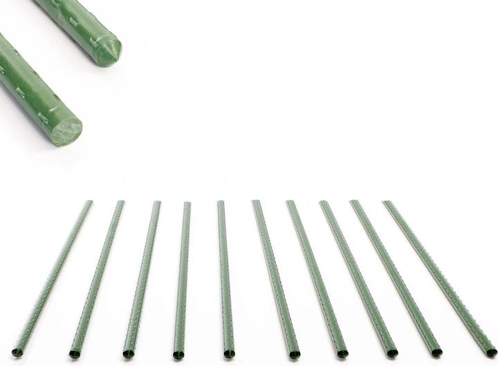 Produktbild Toboli 10x Pflanzstäbe 60cm Ø8mm Rankstäbe Metall Kunststoff Tomatenstangen (0.80 cm, 0.80 cm)