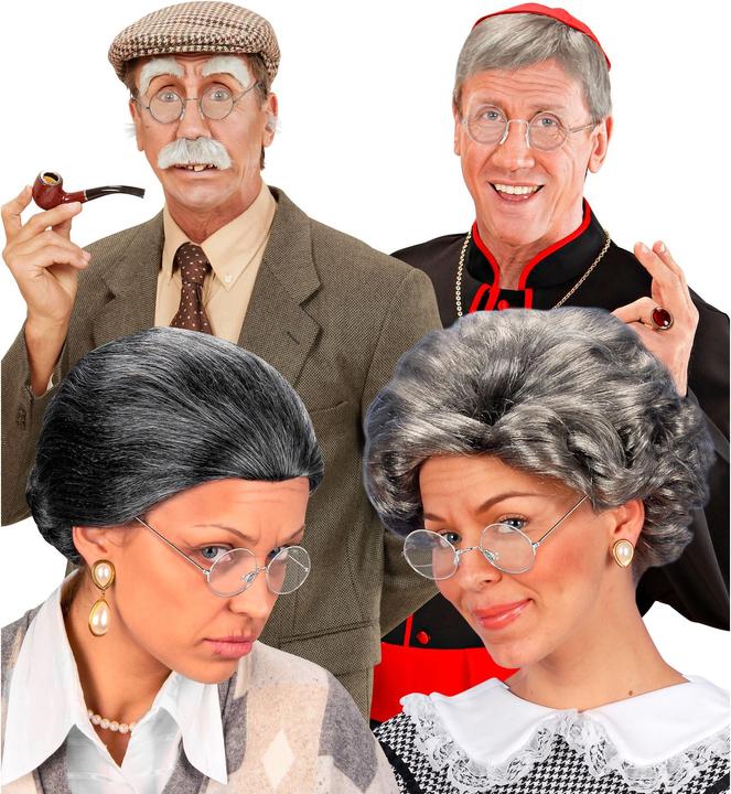 Actual product image Widmann Santa glasses metal round with silver lenses
