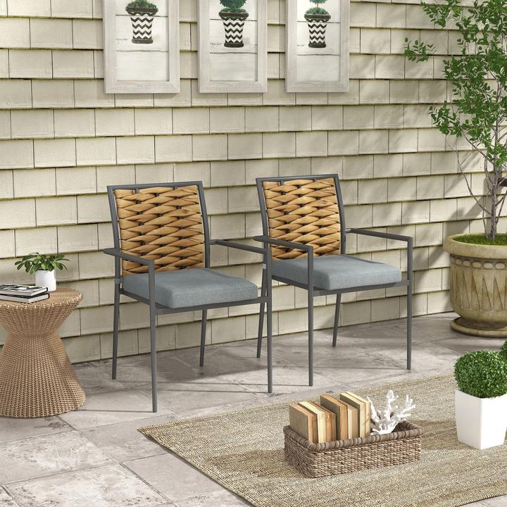 Actual product image Outsunny Stackable garden chairs with cushions