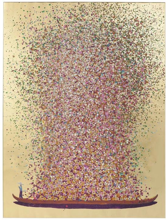 Image du produit Designlife Tableau Touched Flower Boat Gold Pink 100x80cm (80 x 100 cm)
