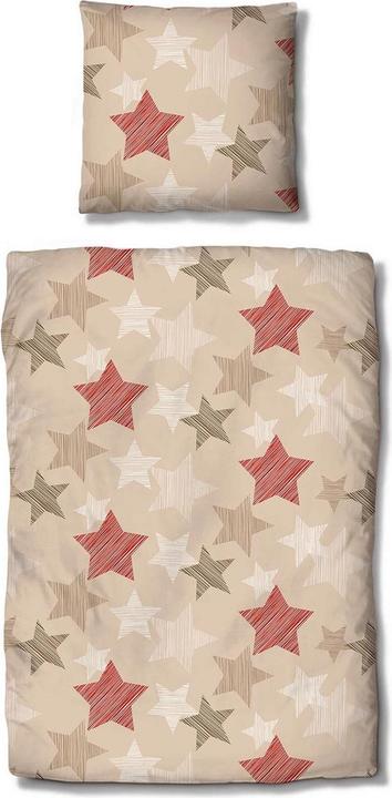 Produktbild Traumschlaf Sterne beige (Bettwäsche Set, 160x210 cm + 65x100 cm)