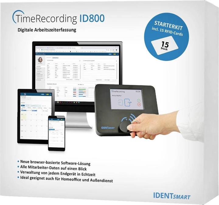 Actual product image IDENTsmart ID800 Basic starter kit + 15 cards time tracking starter kit