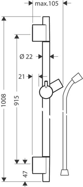 Produktbild hansgrohe Unica S Puro 90cm Brausestange (mattweiss)