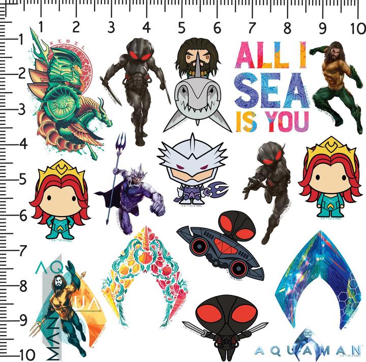 Actual product image Aquaman Deluxe Stickers (Pack of 50)