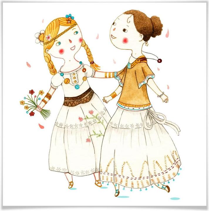 Produktbild Trenddeko Loske - Hippie Mädchen (50 x 50 cm)