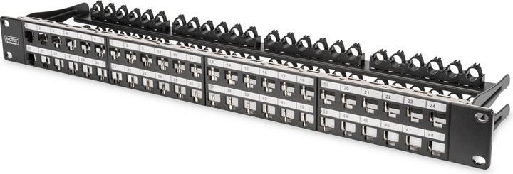 Digitus Patch Panel Gehaeuse 1HE fuer Keystone Module 48-Port 48,3cm 19Zoll schwarz RAL 9005