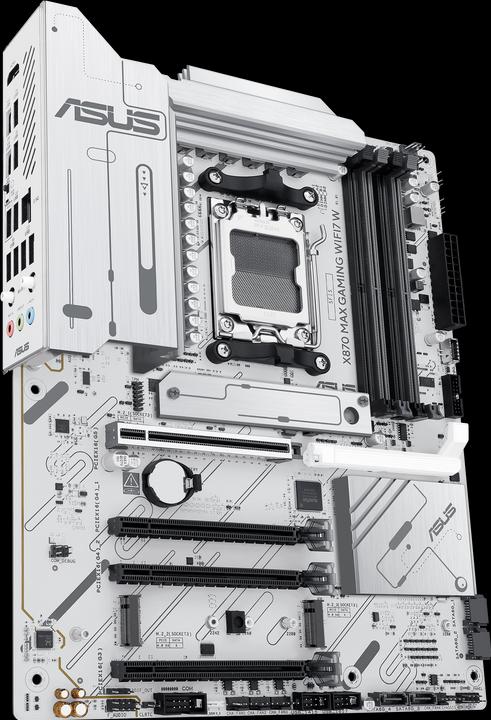 Produktbild ASUS MB AMD AM5 X870 MAX GAMING WIFI7 White (AM5, AMD X870, ATX)
